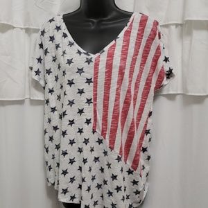 Patriotic Blue Stars & Red Stipes R & R  T - Shirt